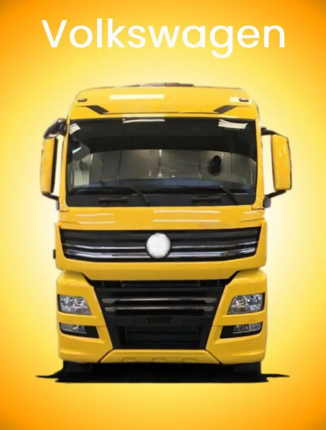 Card amarelo com um caminhao amarelo