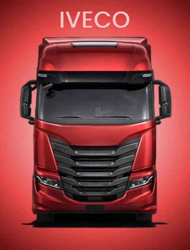 Card vermelho com um caminhao vermelho