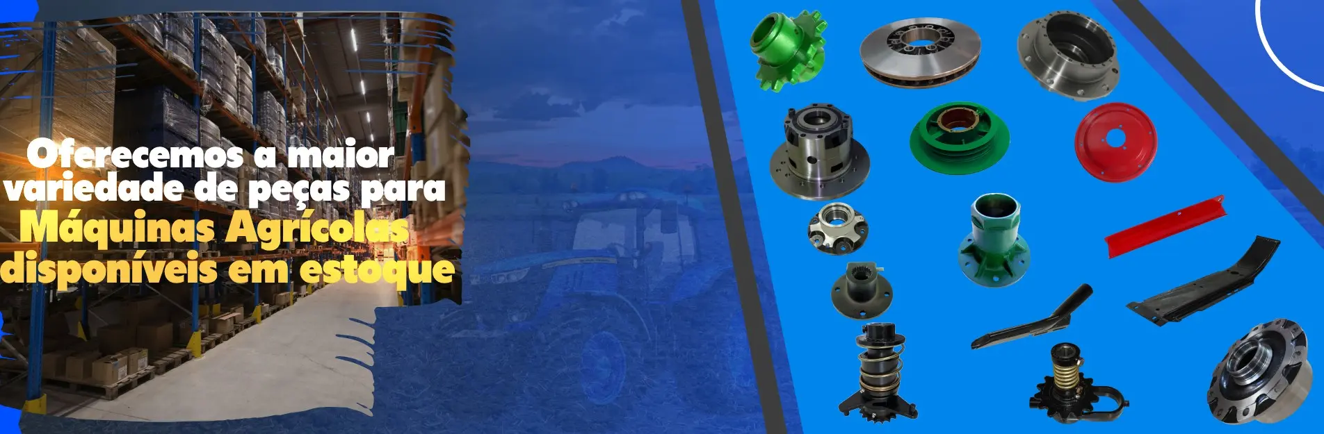 pecas agricolas em um banner